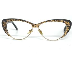 Andy Wolf 5002 Homage to Bettie Cat Eye Eyeglasses Gold Flake Black 54-12 21621